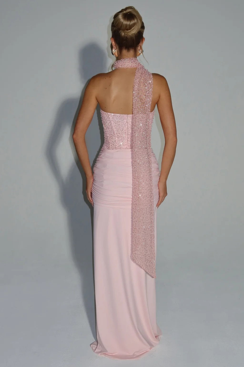Strapless Ruched Zipper Slim Fit Formal Dress