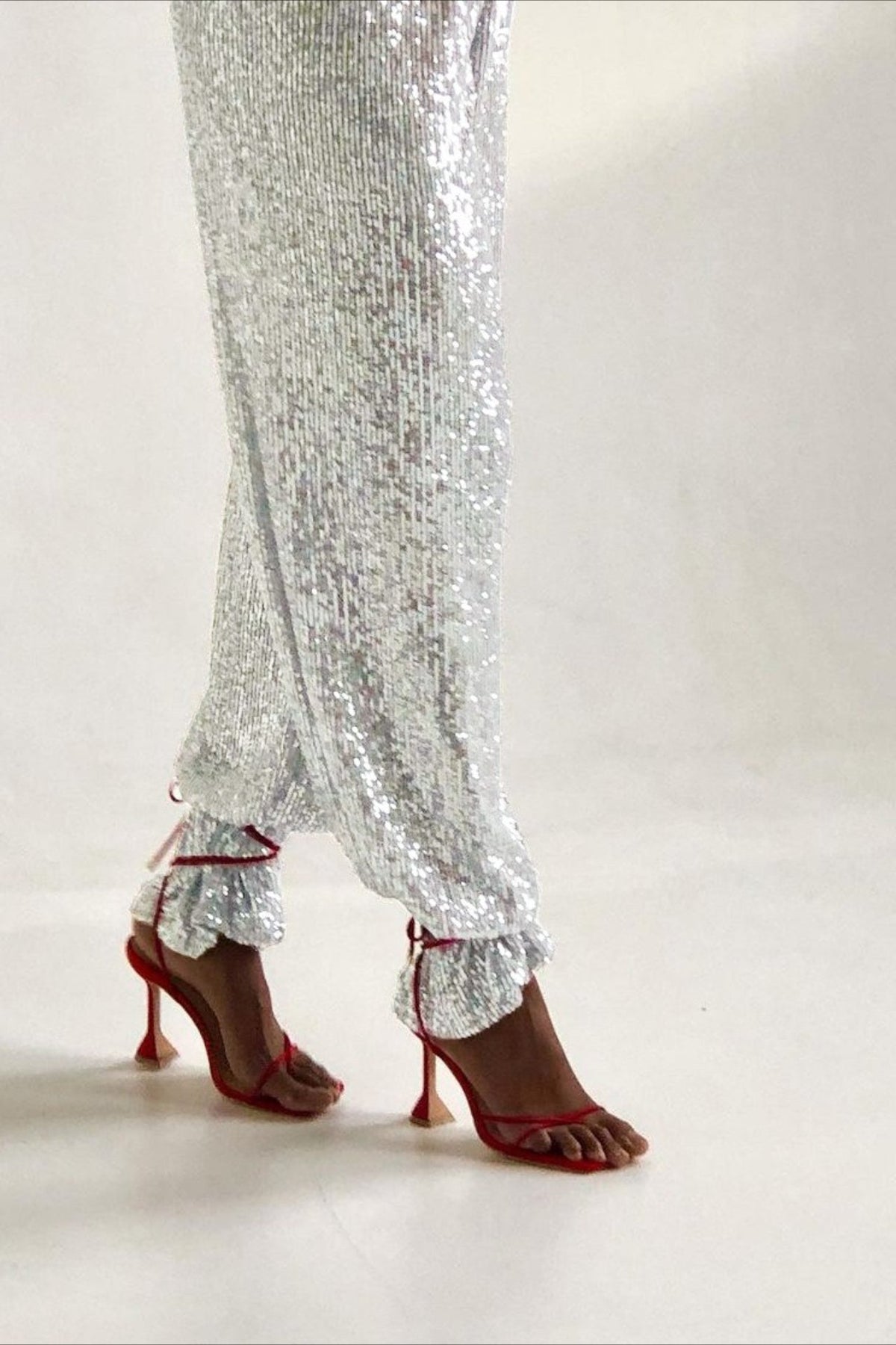 Sequin Straight Leg Casual Pants