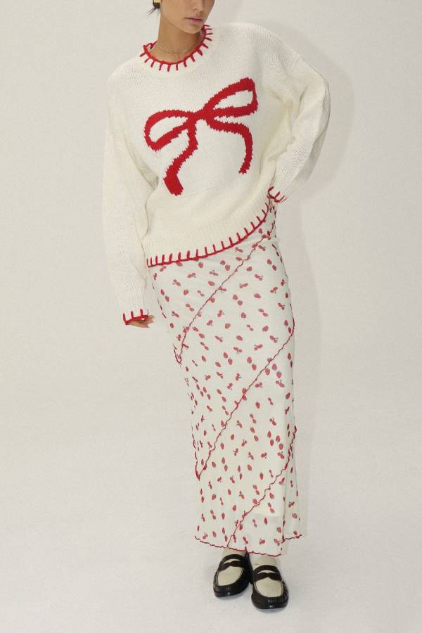 Rosalia Red Bows Knit Sweater