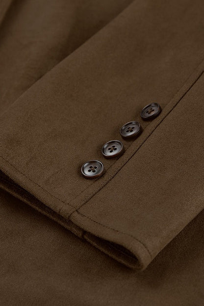 Vintage Suede Insulated Notch Lapel Coat