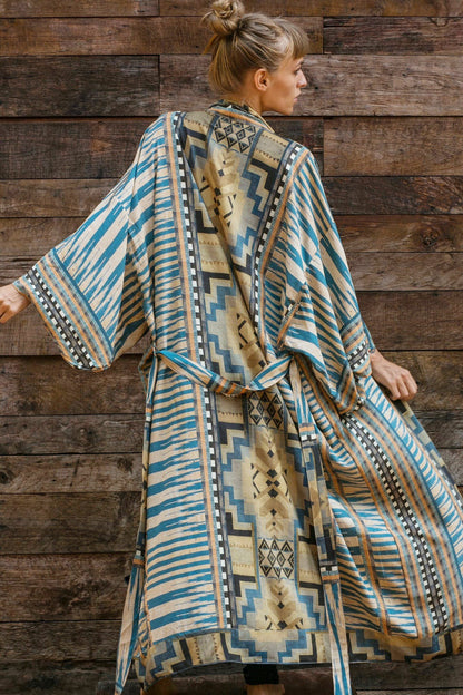 Geometric Print Loose Fit Beachwear Cover Up