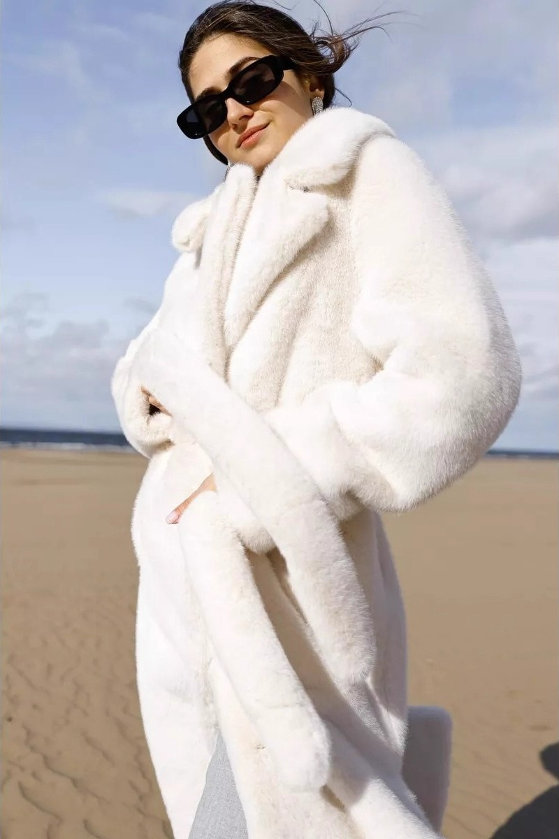 Faux Mink Fur Long Loose Chic Overcoat