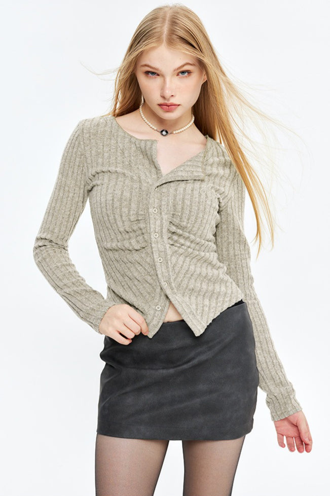 Single Breasted Knit Cardigan