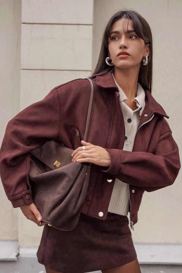 Vintage Relaxed Suede Coat