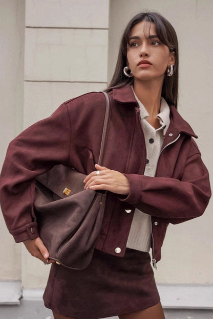 Vintage Relaxed Suede Coat
