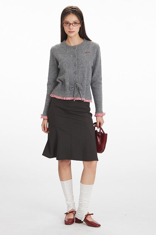 Contoured Cropped Knit Cardigan
