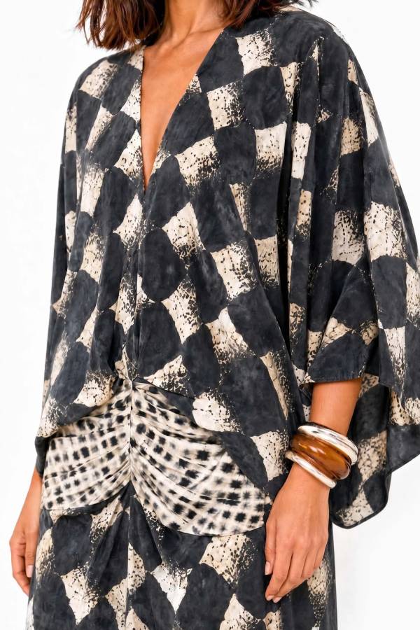 Casual Abstract Checkered Print set
