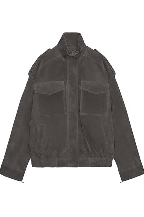 Workwear-style Stand-Collar Jacket