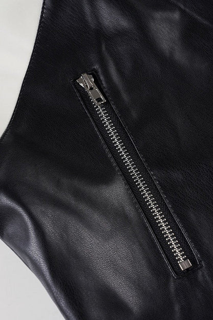 Contrast Panel Cropped Biker Jacket