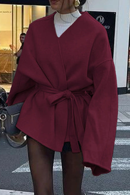 Tailored Long Sleeve Belted Trench Coat