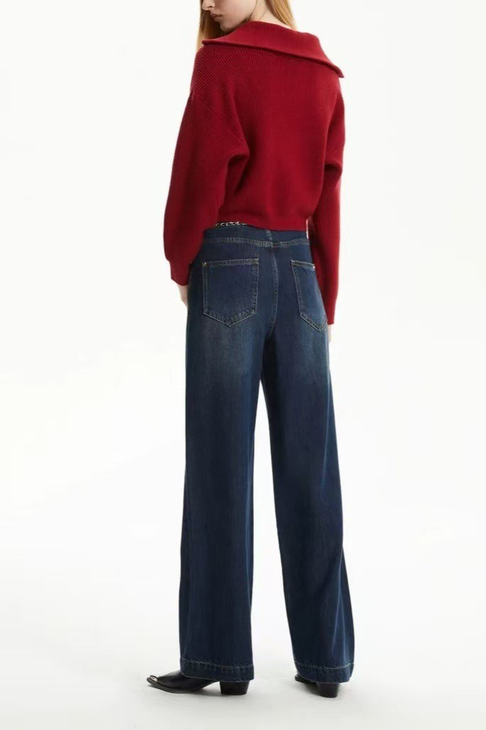 Short Cable Knit Pullover Sweater