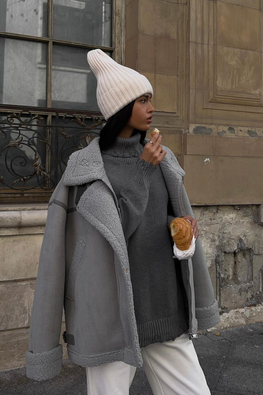 Sherpa Lined Motorcycle Style Coat