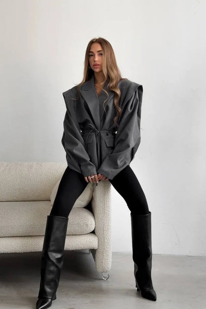 Long Sleeve Lace-up Office Blazer