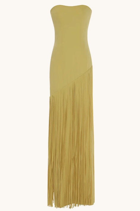 Fringe Hem Slim Fit Shawl Design Boho Dress