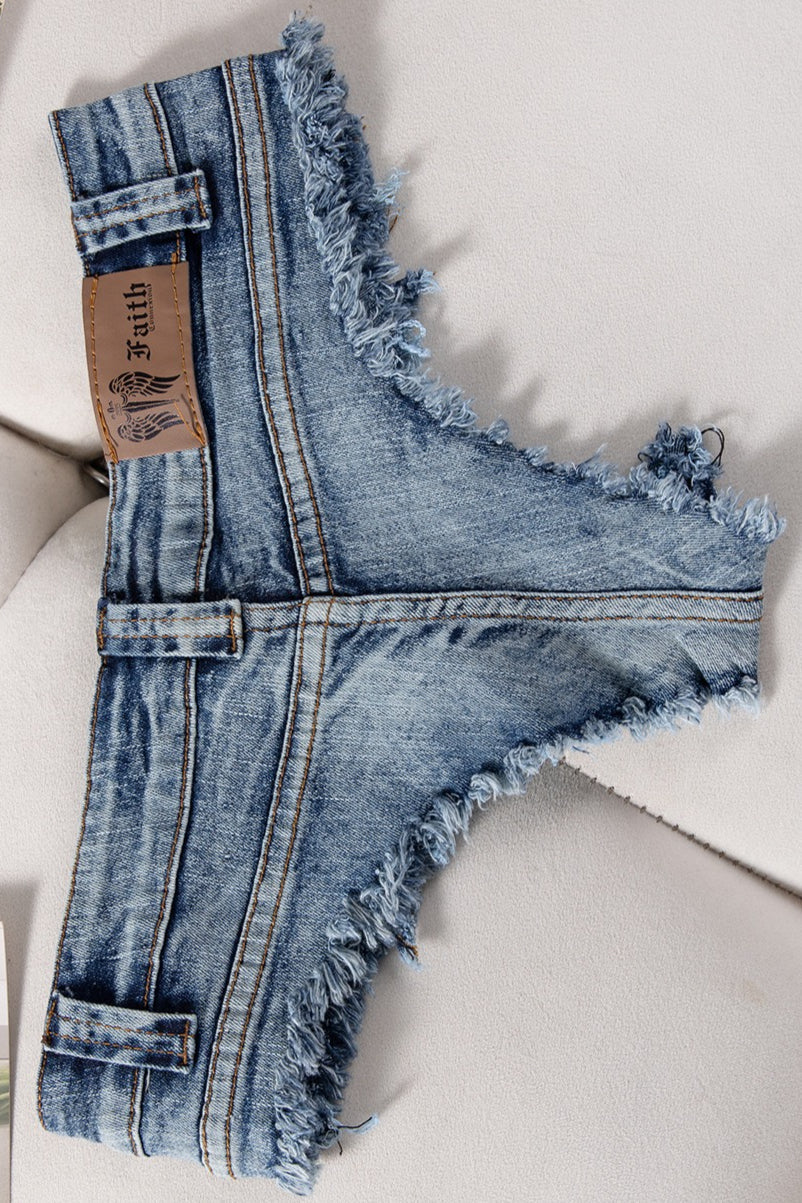 Low Rise Denim Bodycon Micro Casual Shorts