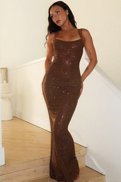 Mesh Patchwork Backless Slim Elegant Prom Dress
