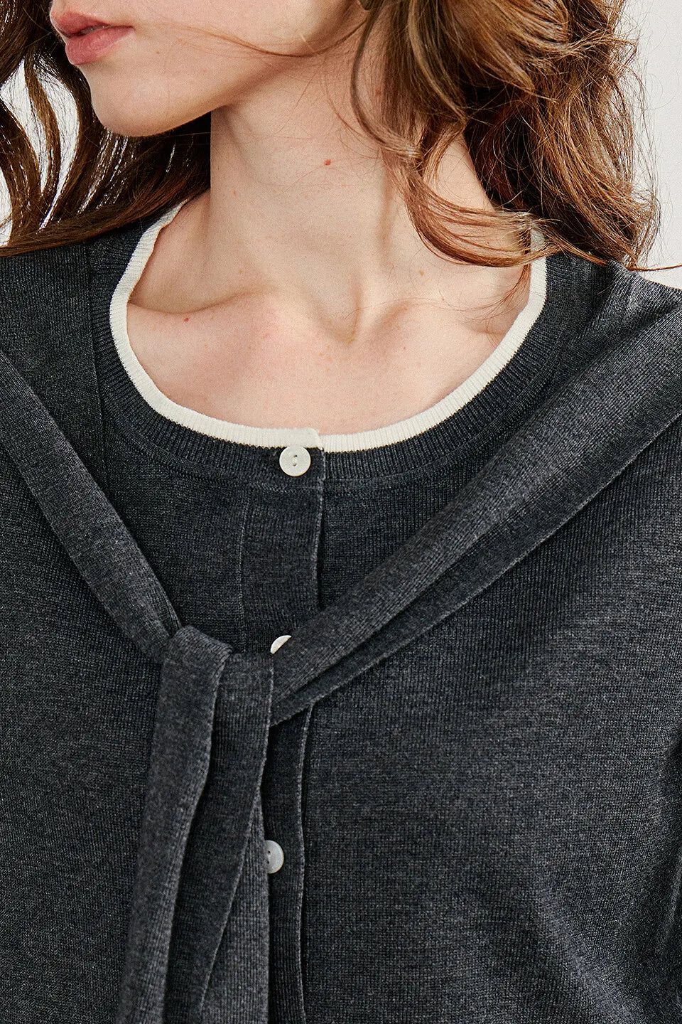 Shawl Layered Knit Cardigan