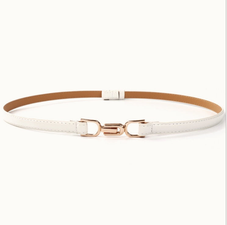 Slim Double Buckle Narrow Belt