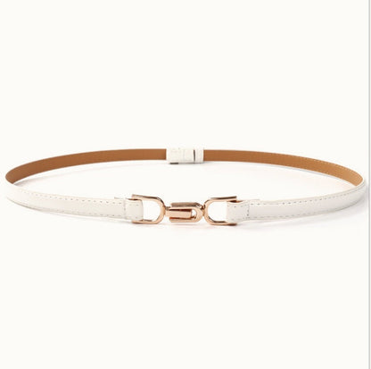 Slim Double Buckle Narrow Belt