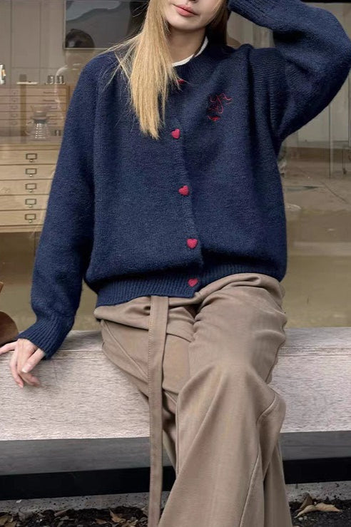 Vintage Loose Fit Round Neck Knit Sweater