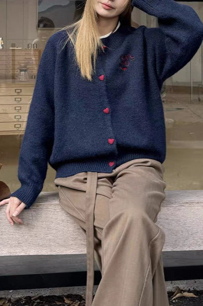 Vintage Loose Fit Round Neck Knit Sweater