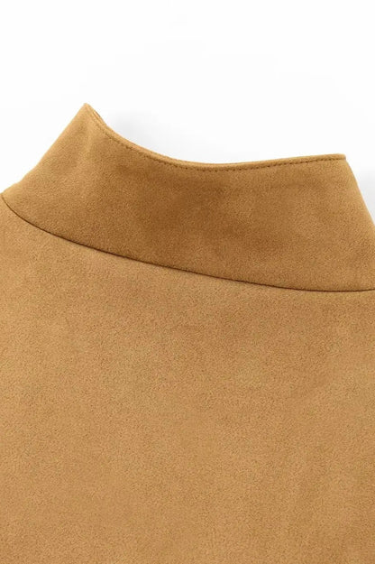 High Collar Zip Slim Short Jacket
