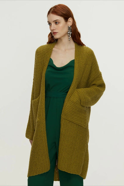 Longline Cable Knit Cardigan