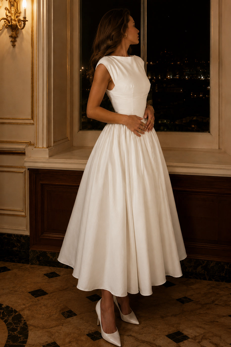 Sexy Off Shoulder Sleeveless Backless Waist Cinched Party Dress