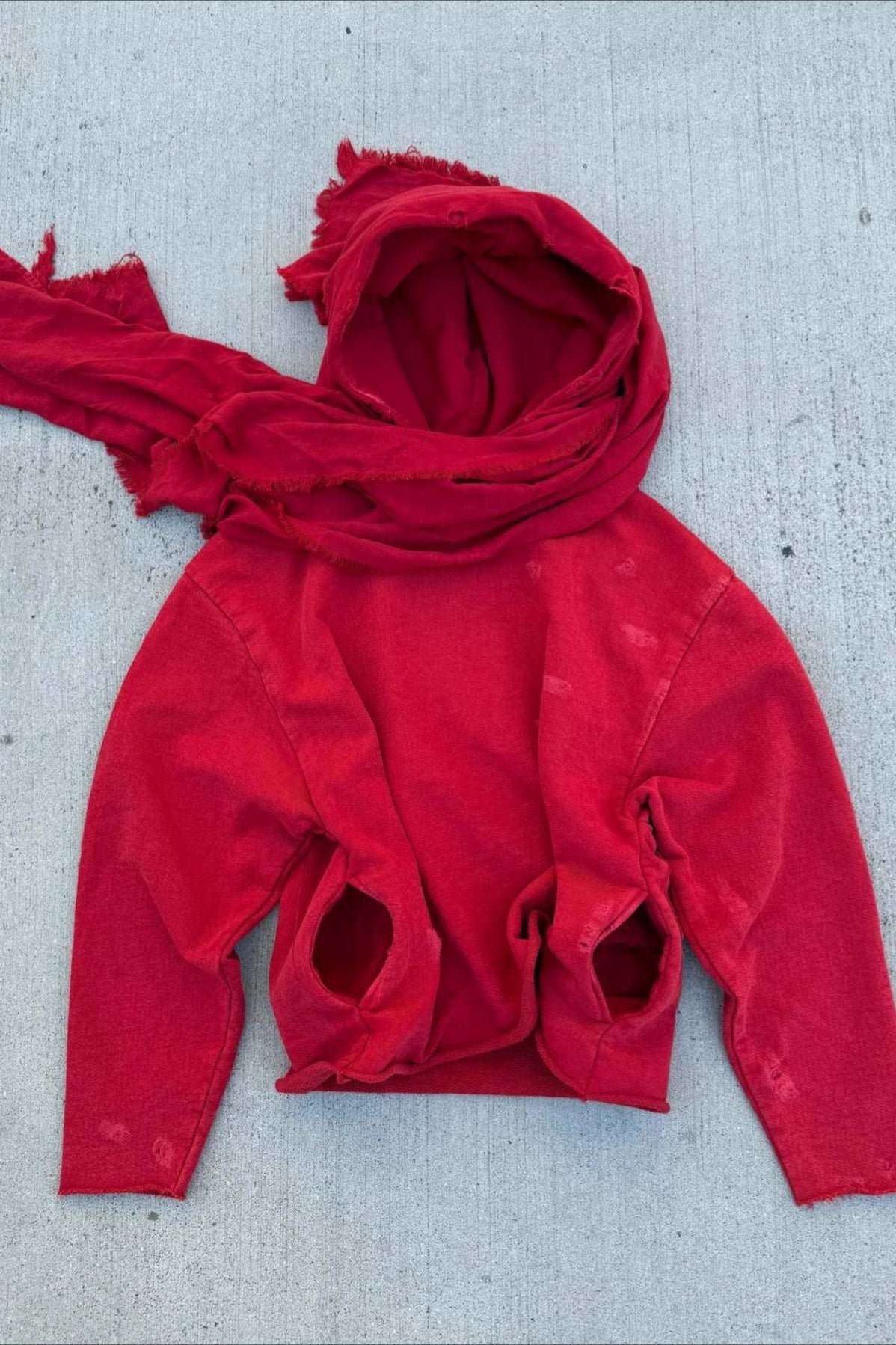 Scarf Hood Cutout Pullover Hoodie