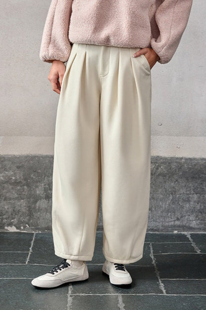 Relaxed Fit Wide Leg Knit Pants