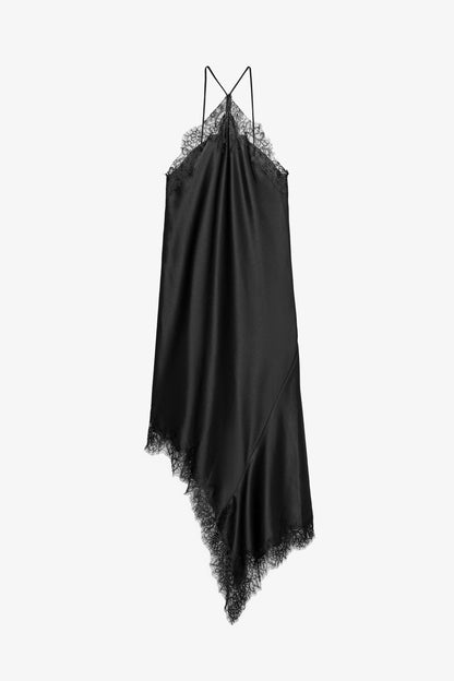 Halter Neck Lace Patchwork Dress
