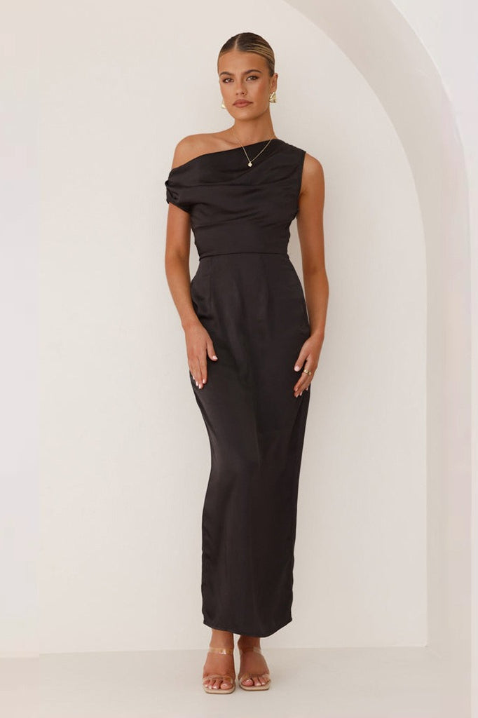 Solid Sleeveless Asymmetric Formal Dress