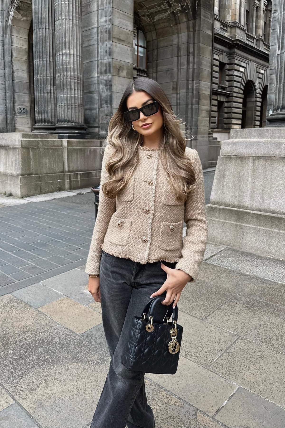 Single Breasted Short Textured Wool Coat