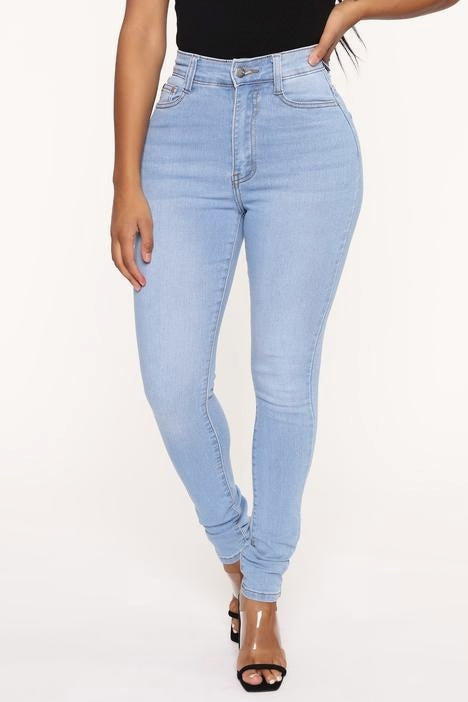 Slimming Stretch High Waist Skinny Jeans