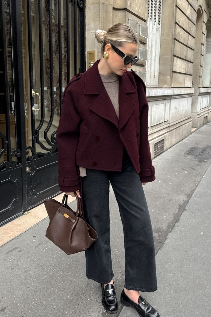 Heavyweight Tweed Double Breasted Coat