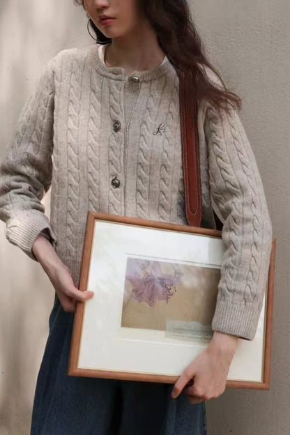 Fine Gauge Merino Cable Cardigan