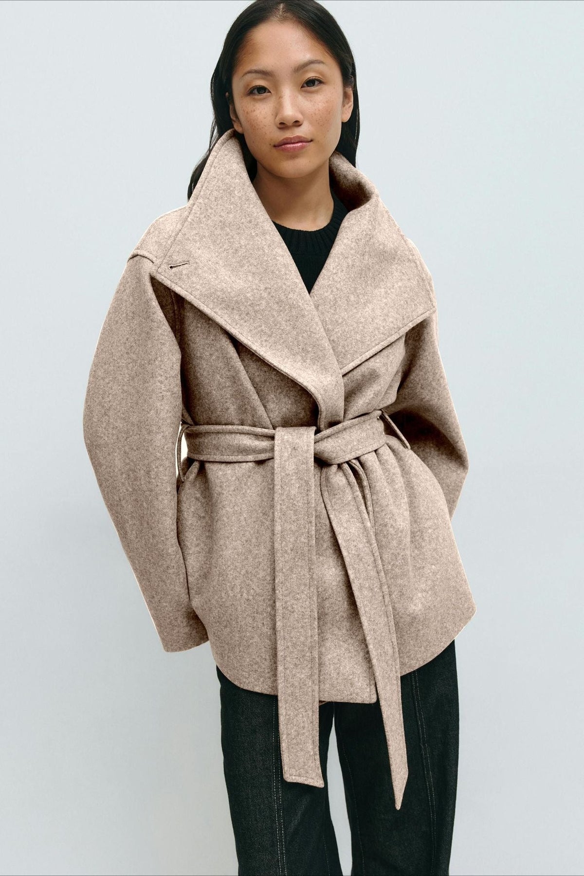 Structured Double Faced Wool Midi Coat