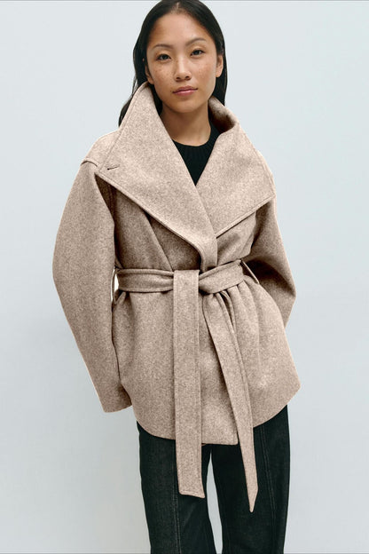 Structured Double Faced Wool Midi Coat