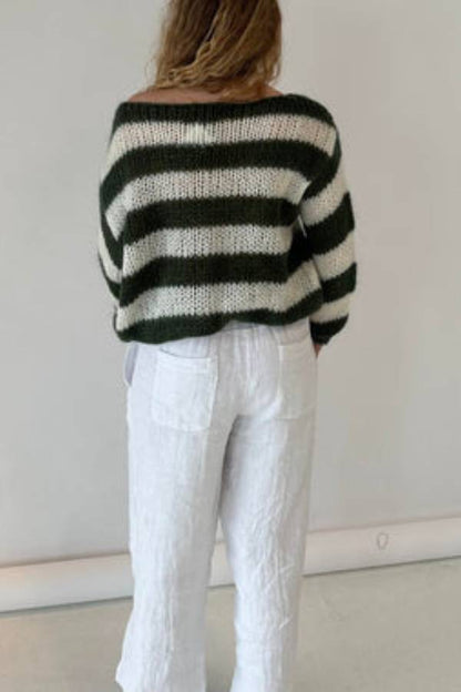Cotton Candy Navy Stripe Knit Jumper