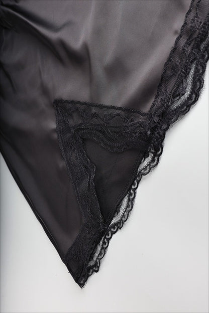 High Waist Lace Panel Slit Office Mini Skirt