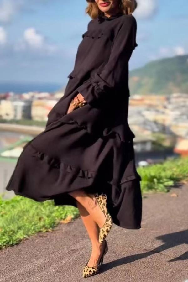 Layered Ruffle Loose Dress