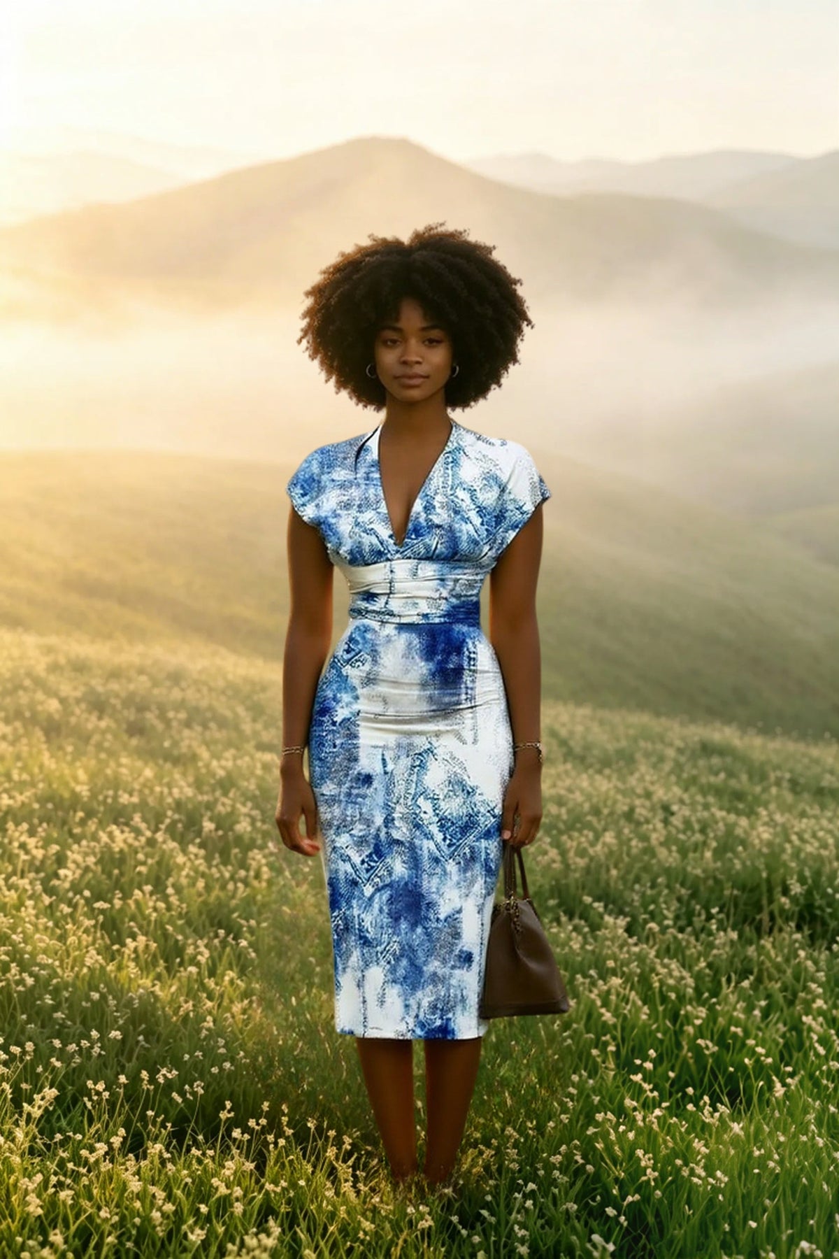 2024 V Neck Sleeveless Wrap Dress Elegant Plaid Midi Dress