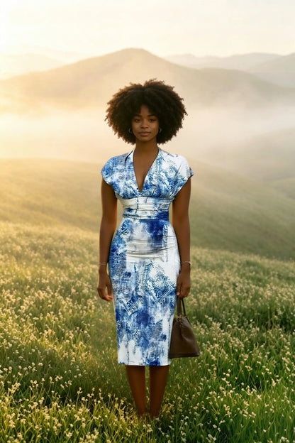 2024 V Neck Sleeveless Wrap Dress Elegant Plaid Midi Dress