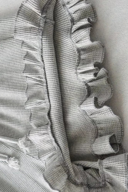 Elastic Waist Ribbed Cotton Lounge Shorts