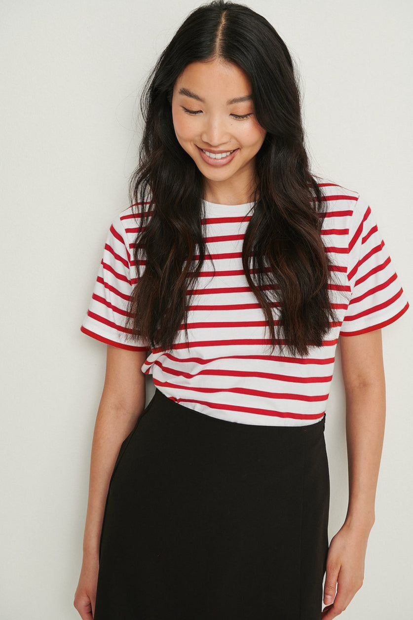 Striped Crew Neck Short Sleeve Tee