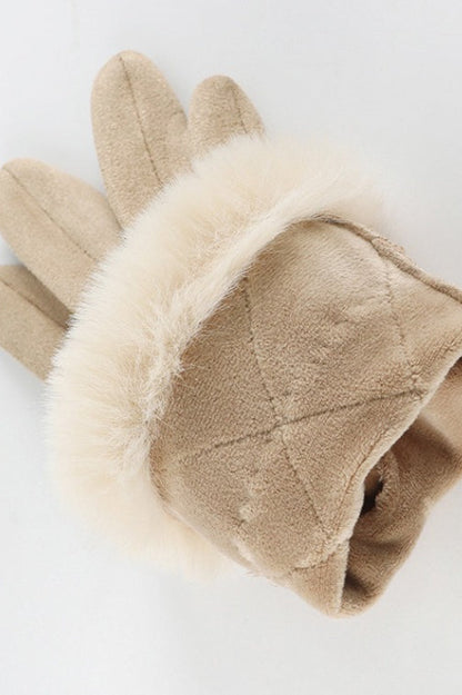 Fleece Lined Checkered Touchscreen Gloves