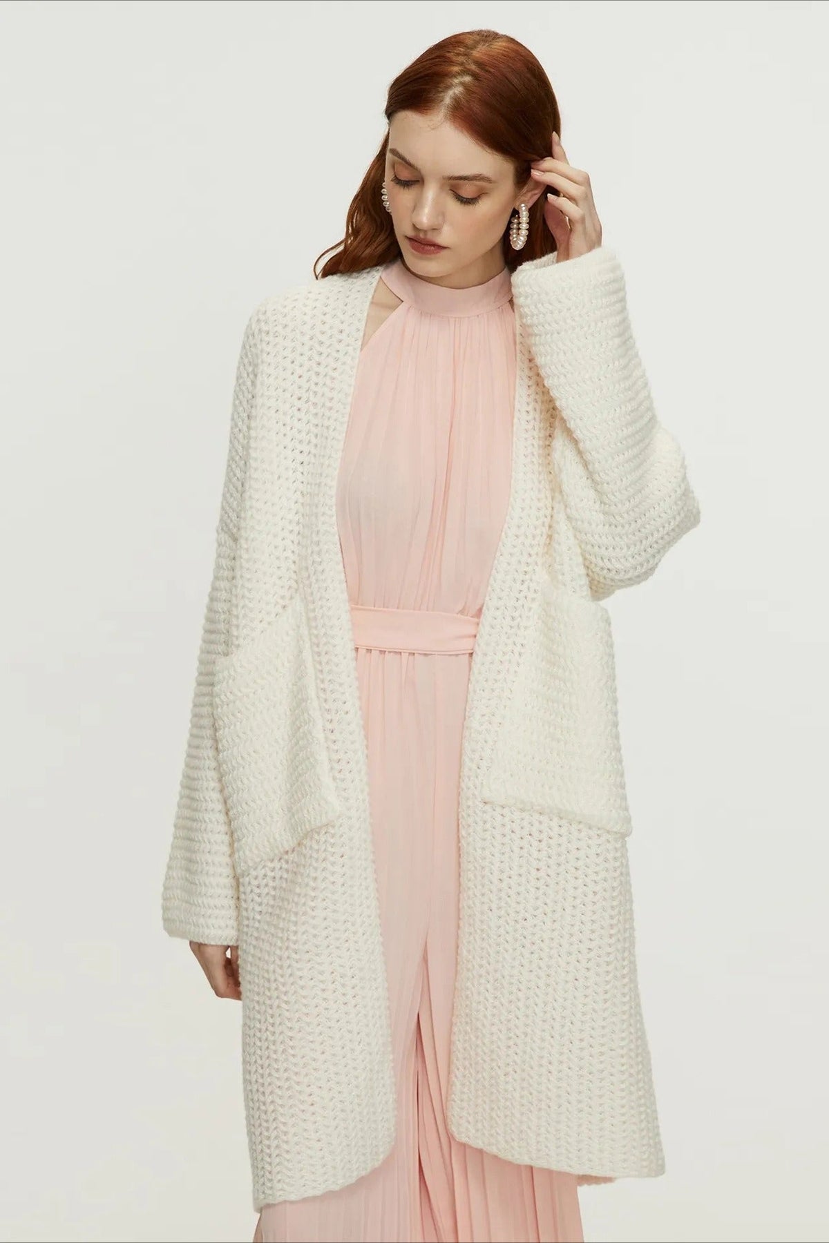 Longline Cable Knit Cardigan