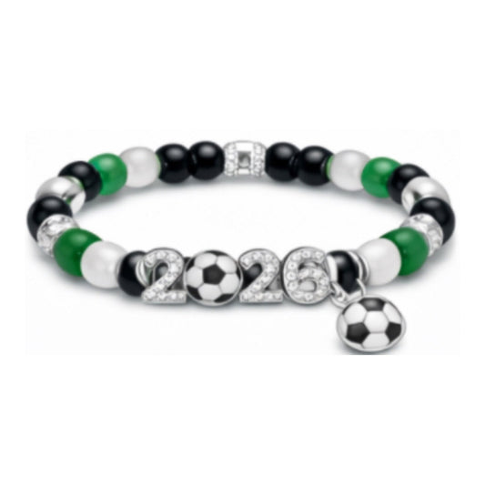 2026 USA-Canada-Mexico World Cup Crystal Beaded Fan Bracelet