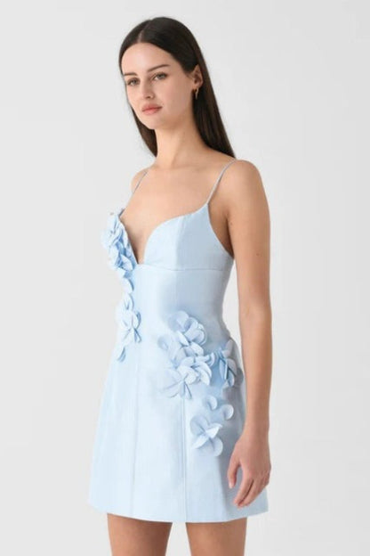 Floral Strapless Backless Mini Graduation Party Dress