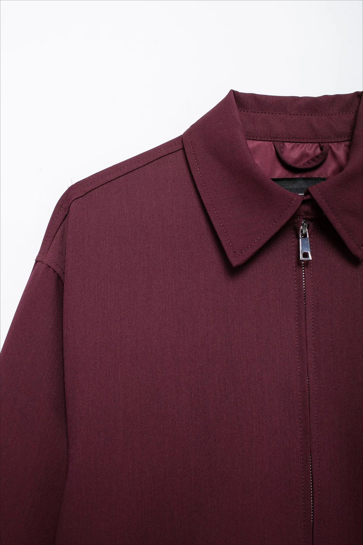Burgundy Casual Zip Jacket